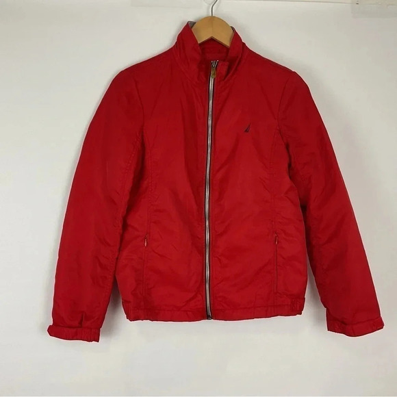 Nautica Full Zip Red Nylon Jacket Size XS - Picture 1 of 8